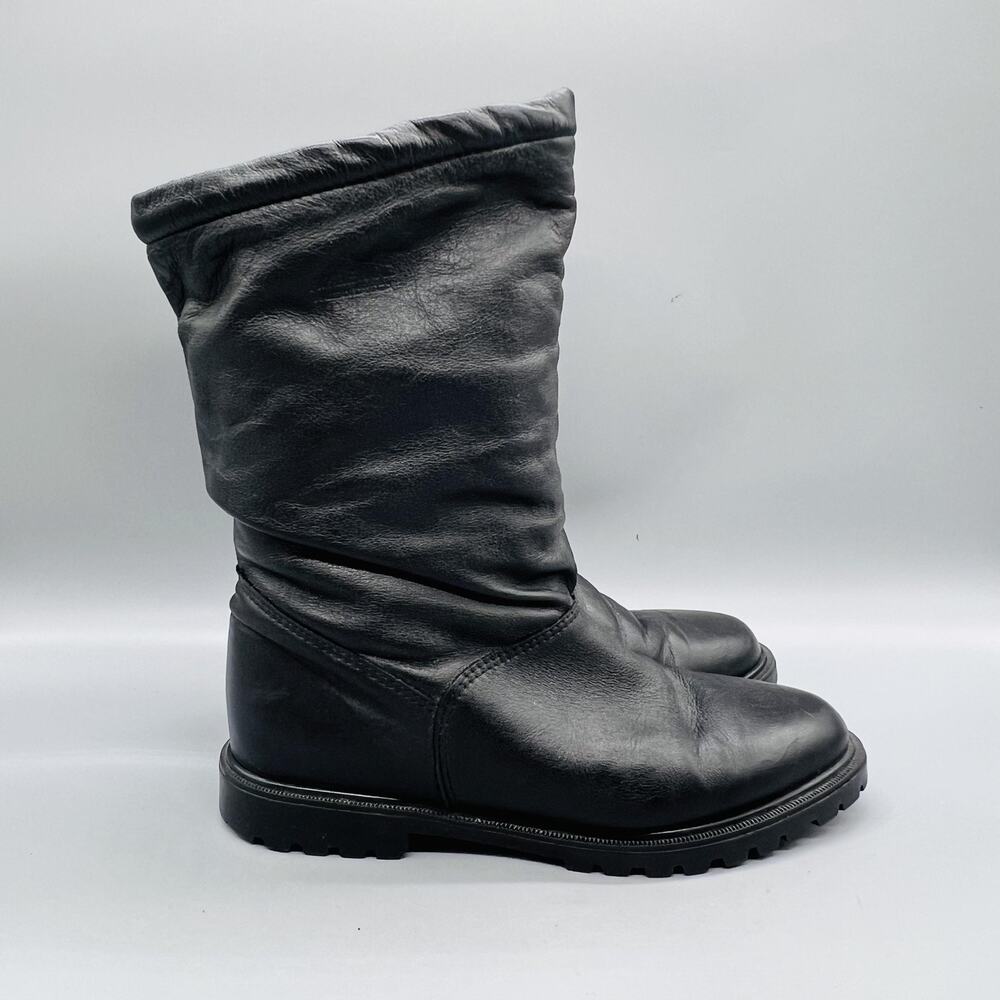 Regence Boots Women 6 Black Leather Mid Calf Vtg Insulated Winter Snow Shoes